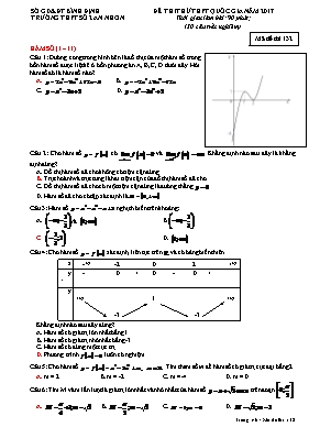 Đề thi thử THPT quôc gia môn thi Toán - Mã đề T1201